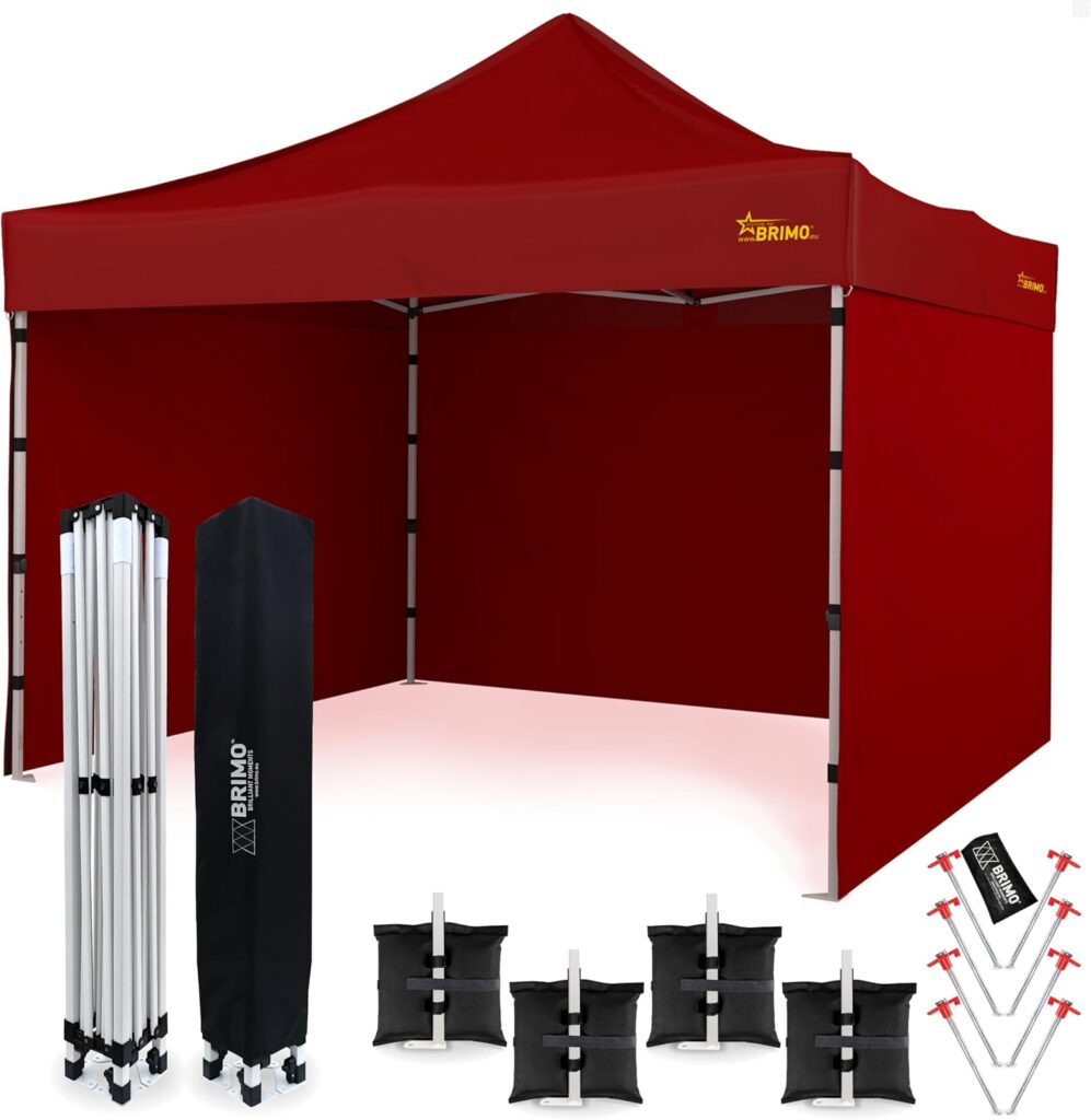 design de la tonnelle brimo economy star 3x3m, parfaite à utiliser comme tonnelle de camping