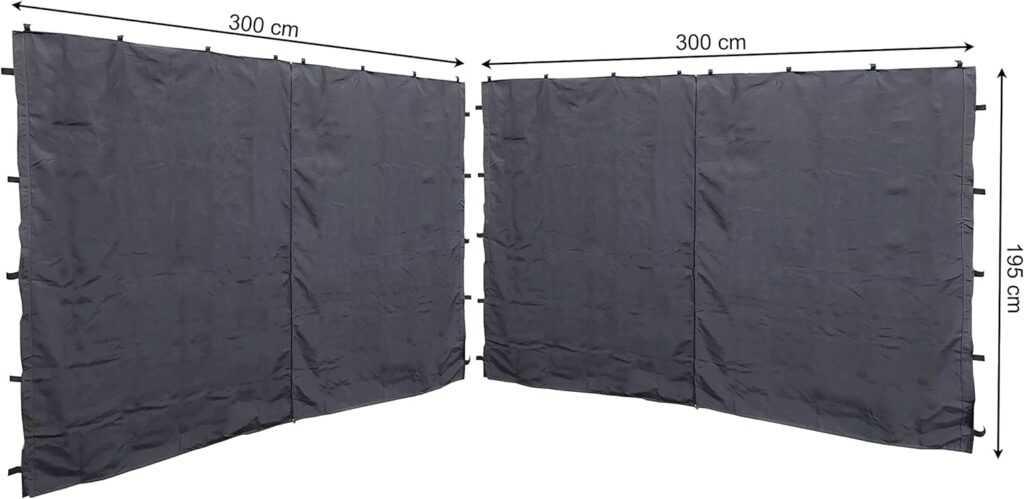 Rideaux de protection pour tonnelle avec ses dimensions